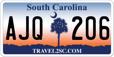 SC license plate AJQ206
