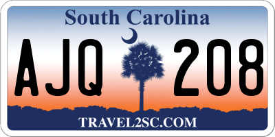 SC license plate AJQ208
