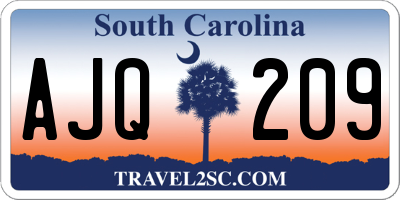 SC license plate AJQ209