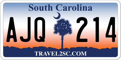 SC license plate AJQ214