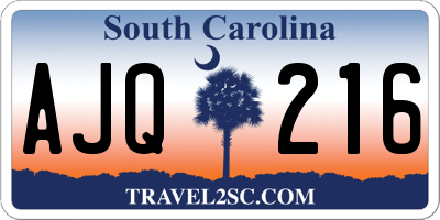 SC license plate AJQ216