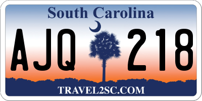 SC license plate AJQ218