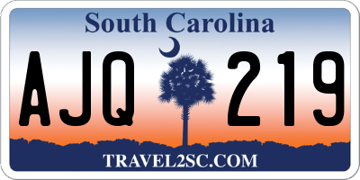 SC license plate AJQ219