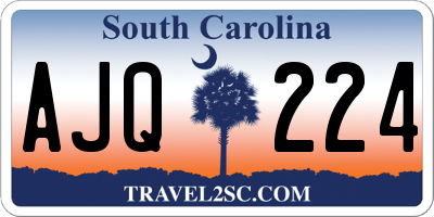 SC license plate AJQ224