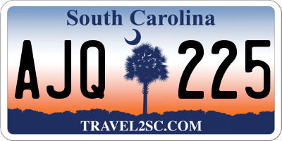 SC license plate AJQ225