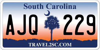 SC license plate AJQ229