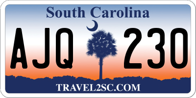 SC license plate AJQ230