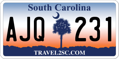 SC license plate AJQ231