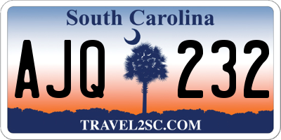 SC license plate AJQ232