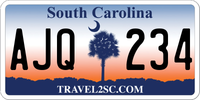 SC license plate AJQ234