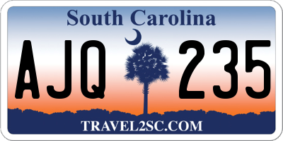 SC license plate AJQ235