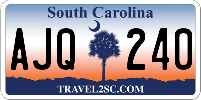 SC license plate AJQ240