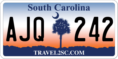 SC license plate AJQ242