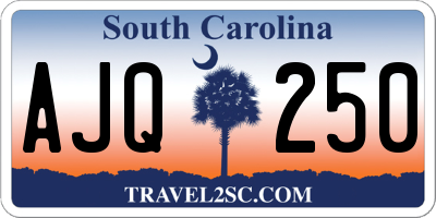 SC license plate AJQ250