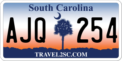 SC license plate AJQ254