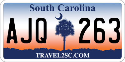 SC license plate AJQ263