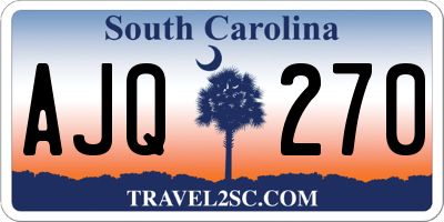 SC license plate AJQ270