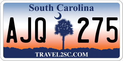 SC license plate AJQ275