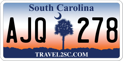 SC license plate AJQ278