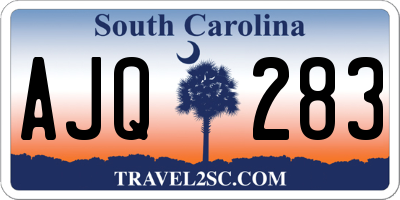 SC license plate AJQ283
