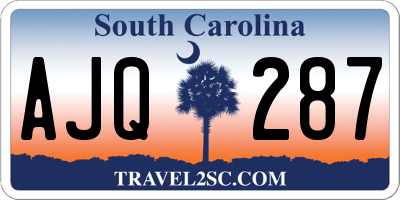 SC license plate AJQ287