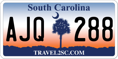 SC license plate AJQ288
