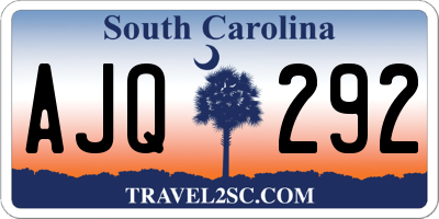 SC license plate AJQ292