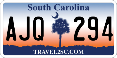 SC license plate AJQ294