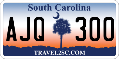 SC license plate AJQ300