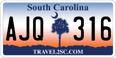 SC license plate AJQ316