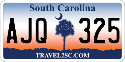 SC license plate AJQ325