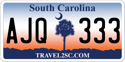 SC license plate AJQ333