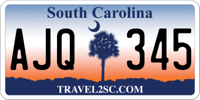 SC license plate AJQ345
