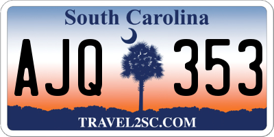 SC license plate AJQ353