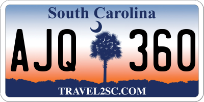 SC license plate AJQ360