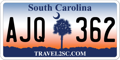 SC license plate AJQ362