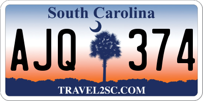 SC license plate AJQ374