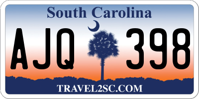 SC license plate AJQ398