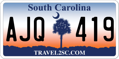 SC license plate AJQ419