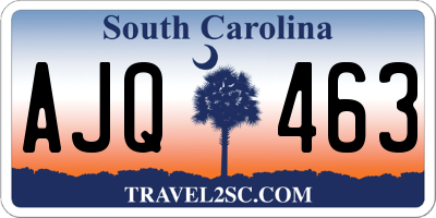 SC license plate AJQ463