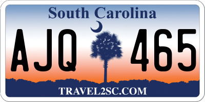 SC license plate AJQ465