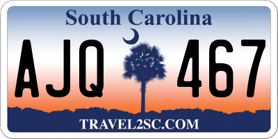 SC license plate AJQ467