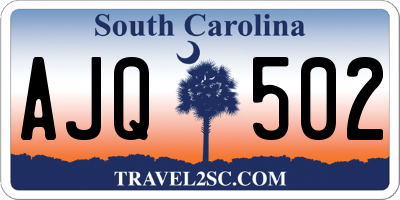 SC license plate AJQ502