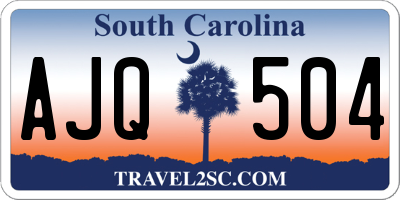 SC license plate AJQ504