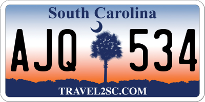 SC license plate AJQ534