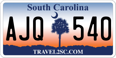 SC license plate AJQ540