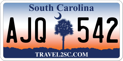 SC license plate AJQ542