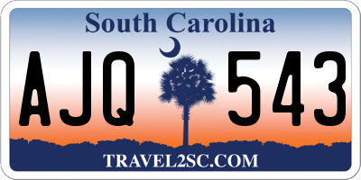 SC license plate AJQ543