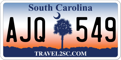SC license plate AJQ549