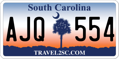 SC license plate AJQ554